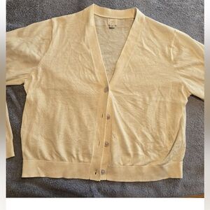 Winter White Cream Cardigan in fine, elegant knit with silky texture!